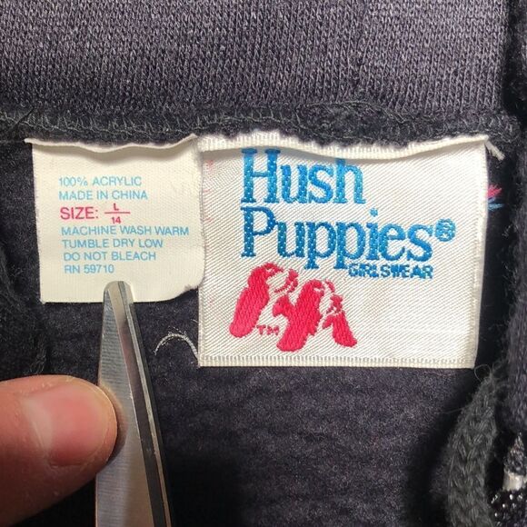 Vintage 1980’s Hush Puppies Hoodie w Glitter Puff Paint detail | One-of-a-Kind - Picture 7 of 7